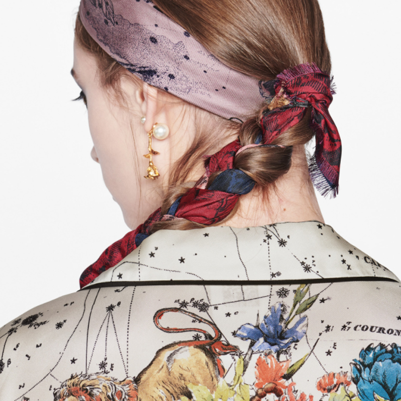 Dior Square Scarf Pink and Navy Blue Silk Twill 15CON070I606-C408 圖 5