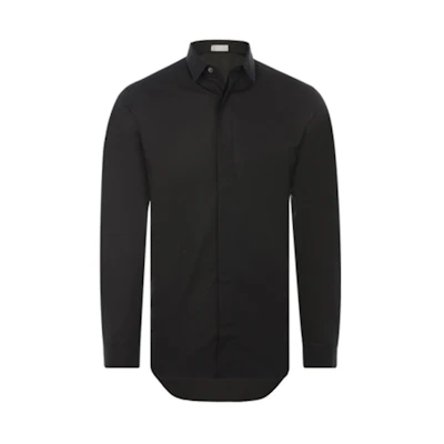 DIOR SS21 Black Cotton Solid Long Sleeve Casual Shirt. 433C529B1581-C90