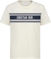 DIOR SS21 Christian Dior Logo Cotton Crewneck T-Shirt Unisex White 143T04A4043-X0200 DIOR SS21 Christian Dior Logo Cotton Crewneck T-Shirt Unisex White 143T04A4043-X0200