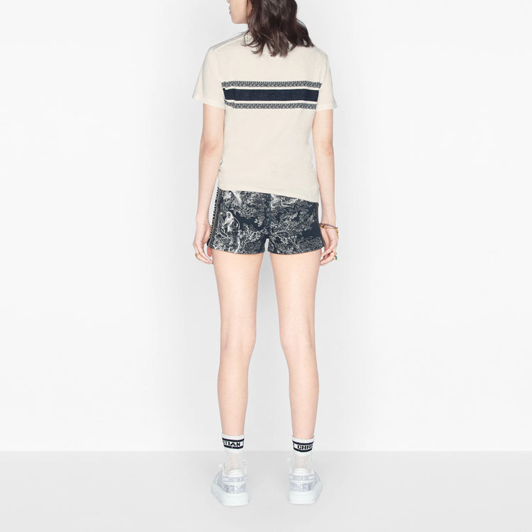 Sizing ディオール SS21 クリスチャンディオール ロゴ コットン クルーネック Tシャツ ユニセックス ホワイト 143T04A4043-X0200