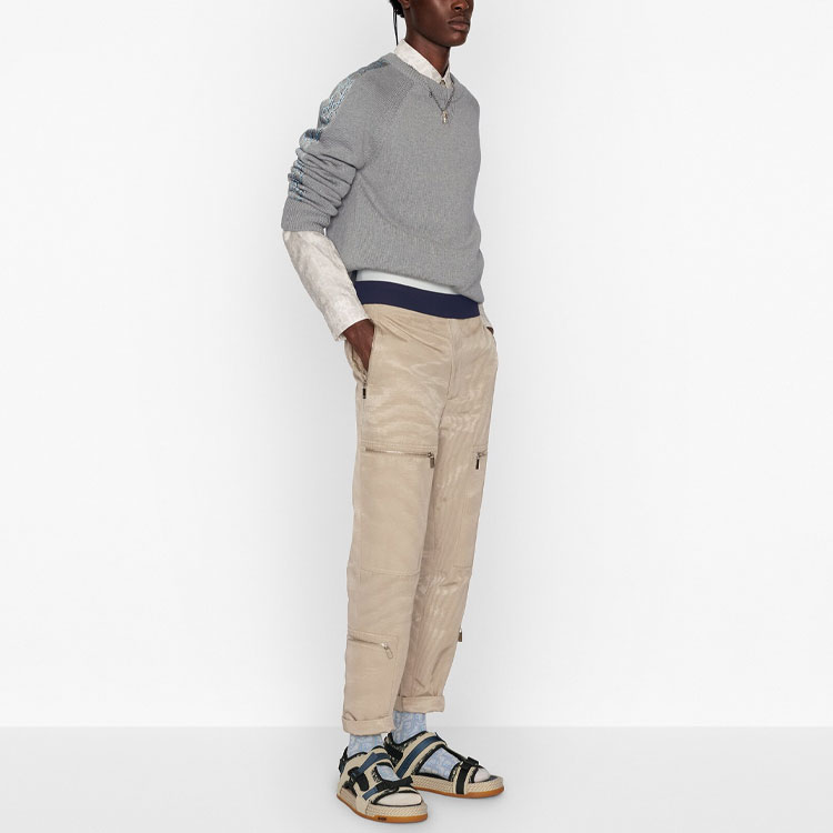 DIOR SS21 Grey Crewneck Knit Long Sleeve Sweater. 113M638AT187-C885 圖 4