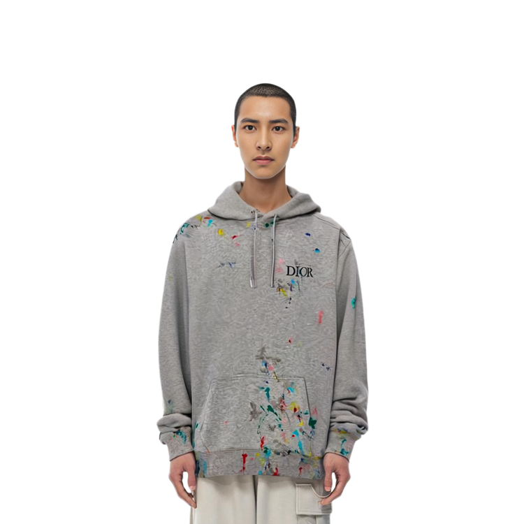 Purchase DIOR SS21 灰色印花純棉寬鬆連帽上衣 男款 183J688A0531-C889