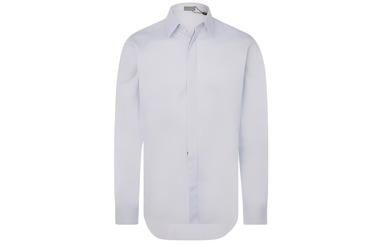 DIOR SS21 Light Blue Cotton Twill Long Sleeve Shirt 013C501A4743-C580