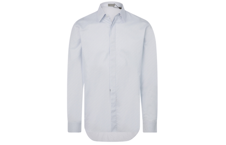 Order DIOR SS21 Baju Kemeja Lengan Panjang Kapas Biru Muda 013C501A4743-C580