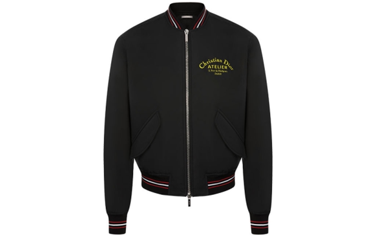 DIOR SS21 Logo Letter Pattern Zip Jacket Black 733C454W9338-C972