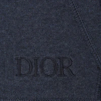 Details for DIOR SS21 Navy Blue Hoodie Rajut Loose Fit dengan Resleting. 113M221AT225-C585