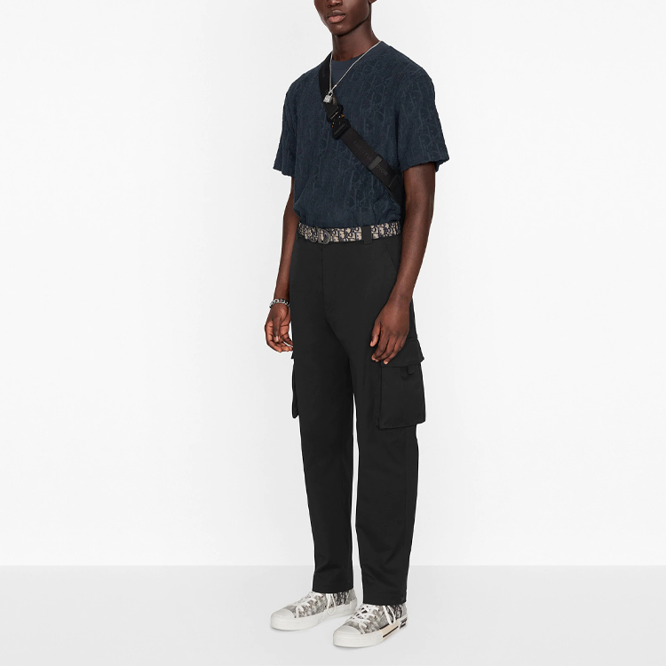 Details for ディオール SS21 オブリークプリント コットン Tシャツ ネイビーブルー 113J692A0614-C540