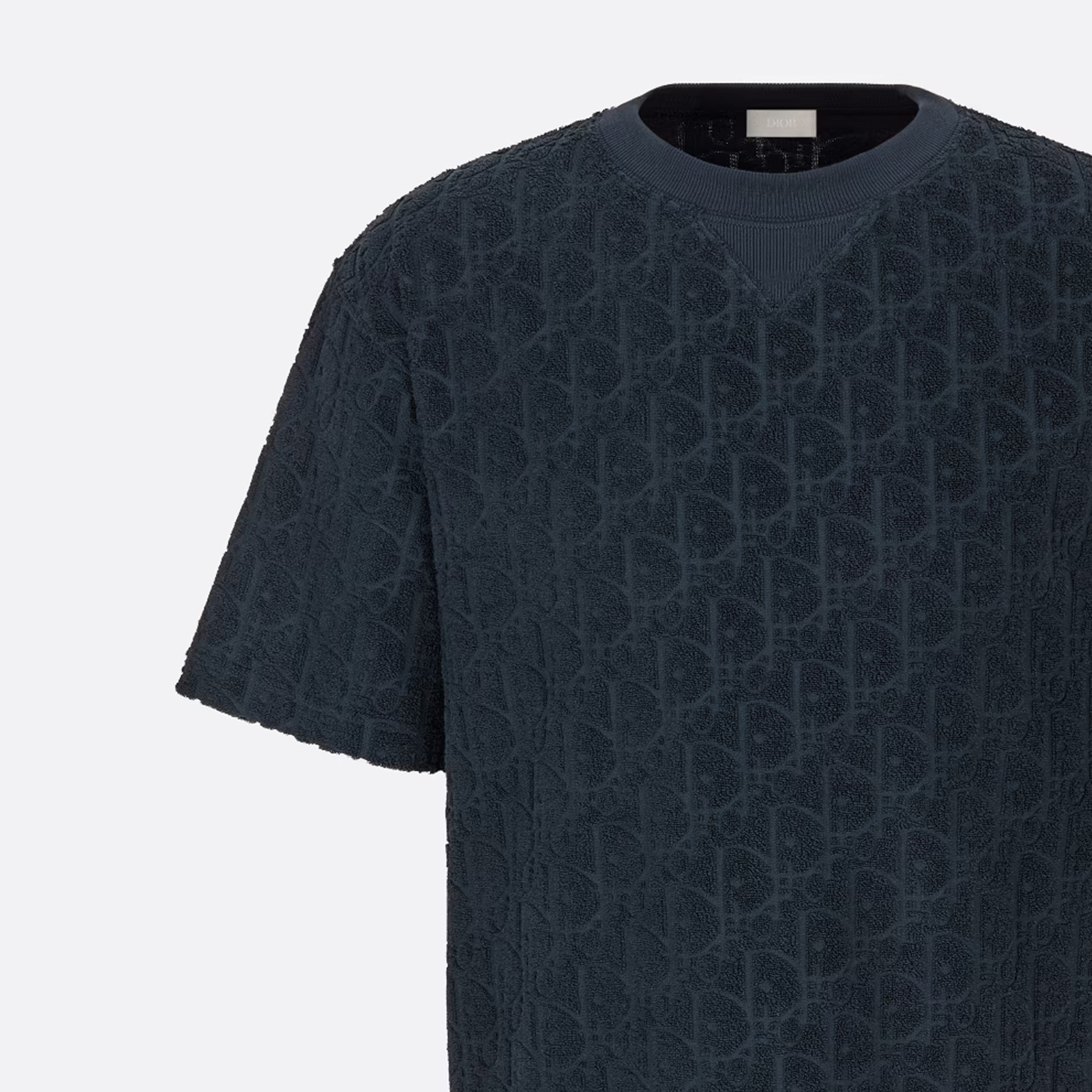 Sizing ディオール SS21 オブリークプリント コットン Tシャツ ネイビーブルー 113J692A0614-C540