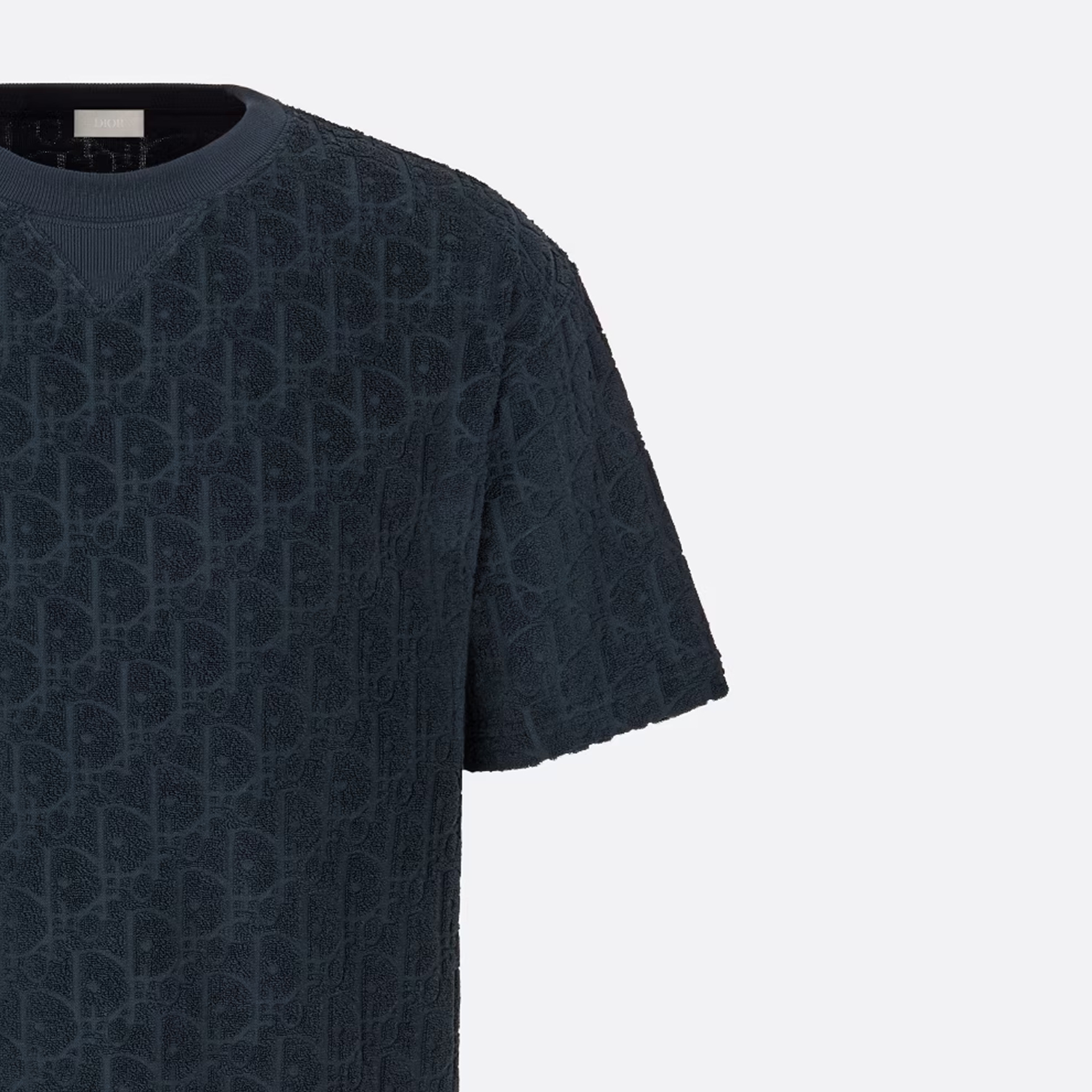 Cheap ディオール SS21 オブリークプリント コットン Tシャツ ネイビーブルー 113J692A0614-C540