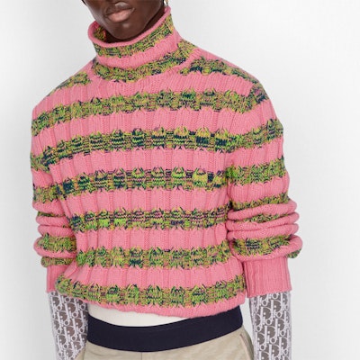 ディオール SS21 オーバーサイズ タートルネック セーター ピンク 183M623AT246-C485 Details for ディオール SS21 オーバーサイズ タートルネック セーター ピンク 183M623AT246-C485