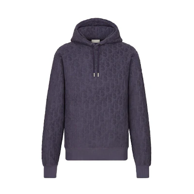 DIOR SS21 Purple Oblique Pattern Cotton Terry Hoodie 113J631A0684-C484