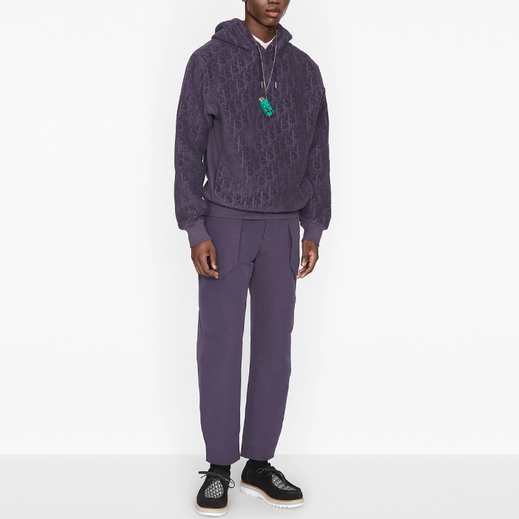DIOR SS21 Purple Oblique Pattern Cotton Terry Hoodie 113J631A0684-C484 圖 4