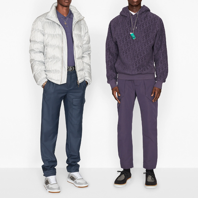 DIOR SS21 Purple Oblique Pattern Cotton Terry Hoodie 113J631A0684-C484 圖 6