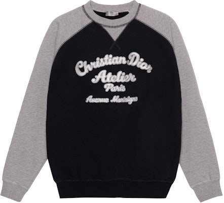 DIOR SS22 Black Color-Block Logo Print Long Sleeve Sweatshirt 213J681A0531-C988 Order DIOR SS22 Black Color-Block Logo Print Long Sleeve Sweatshirt 213J681A0531-C988