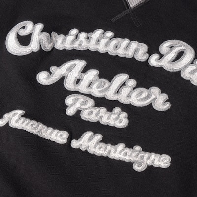 DIOR SS22 Black Color-Block Logo Print Long Sleeve Sweatshirt 213J681A0531-C988 Details for DIOR SS22 Black Color-Block Logo Print Long Sleeve Sweatshirt 213J681A0531-C988