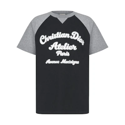 DIOR SS22 Black Loose Fit T-Shirt with Letter Print Design 213J635A0677-C988