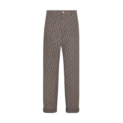 DIOR SS22 Brown Geometric Logo Print Cargo Pants. 183D023AY510-C789
