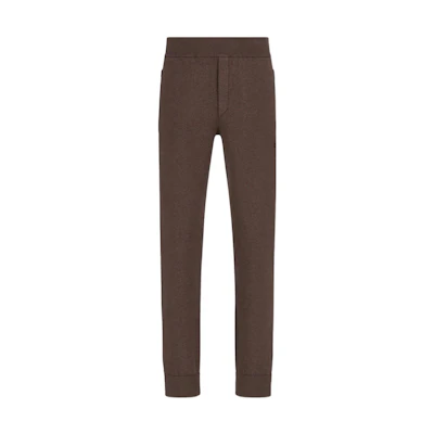 DIOR SS22 Brown Solid Knit Straight-Leg Joggers Elastic Waist. 113M120AT225-C180
