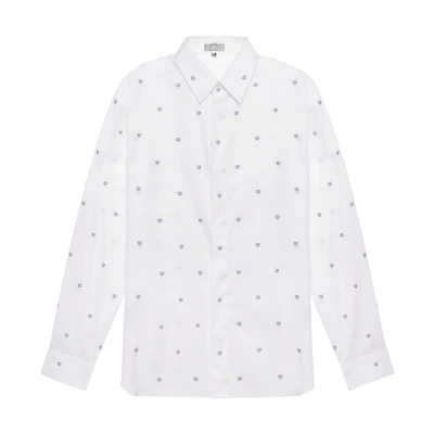 DIOR SS22 Contrast Heart Cotton Shirt White. 013C501A5451-C085