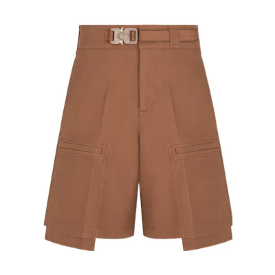 DIOR SS22 Cotton Satin Workwear Shorts Brown. 283C150A4451-C130