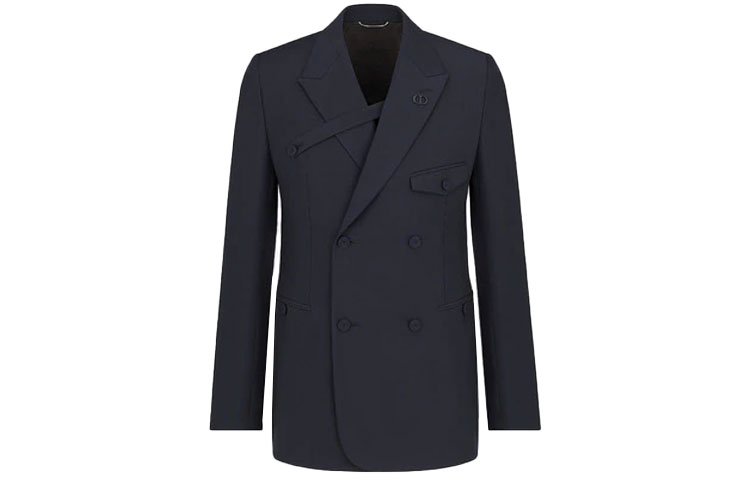 DIOR SS22  Double-Breasted Blazer Navy Blue 113C282A5464-C540