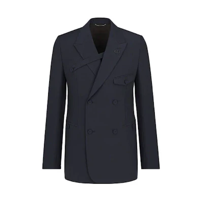 DIOR SS22 Double-Breasted Blazer Navy Blue 113C282A5464-C540