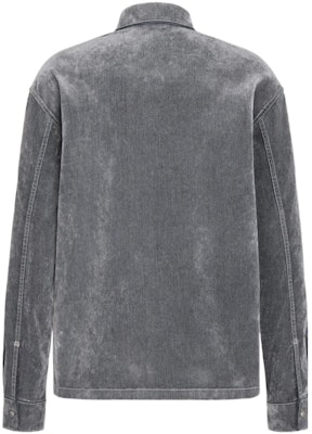 DIOR SS22 Jaket Kemeja Denim Kelabu Lengan Panjang dengan Sulaman Logo. 033D490G300X-C810 Lookbook DIOR SS22 Jaket Kemeja Denim Kelabu Lengan Panjang dengan Sulaman Logo. 033D490G300X-C810