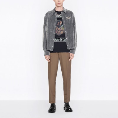 DIOR SS22 Jaket Kemeja Denim Kelabu Lengan Panjang dengan Sulaman Logo. 033D490G300X-C810 Shop DIOR SS22 Jaket Kemeja Denim Kelabu Lengan Panjang dengan Sulaman Logo. 033D490G300X-C810