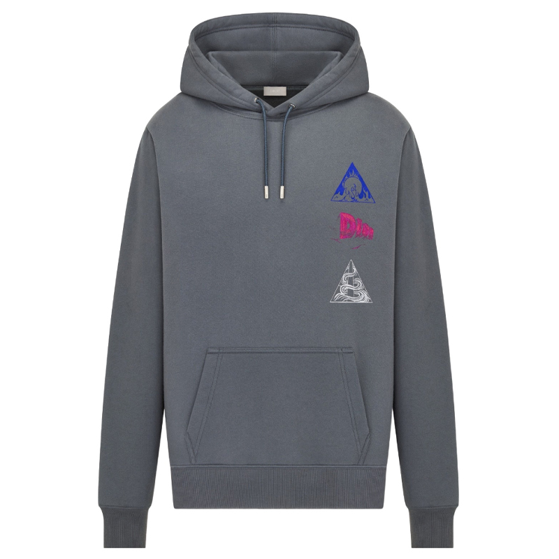 DIOR SS22  Grey Hoodie with Logo Print 393J691A0531-C889