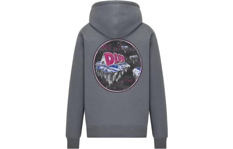 Lookbook DIOR SS22 灰色連帽衫搭配品牌標誌印花 393J691A0531-C889