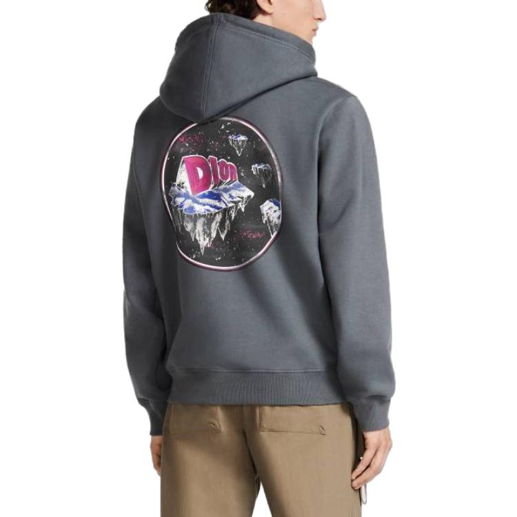 Purchase DIOR SS22 灰色連帽衫搭配品牌標誌印花 393J691A0531-C889