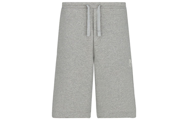 DIOR SS22  Grey Mid-Rise Straight-Leg Embroidered Logo Shorts. 213J132A0741-C830