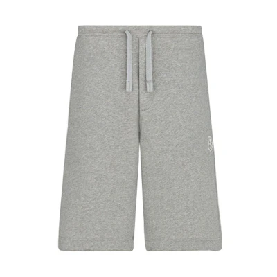 DIOR SS22 Grey Mid-Rise Straight-Leg Embroidered Logo Shorts. 213J132A0741-C830