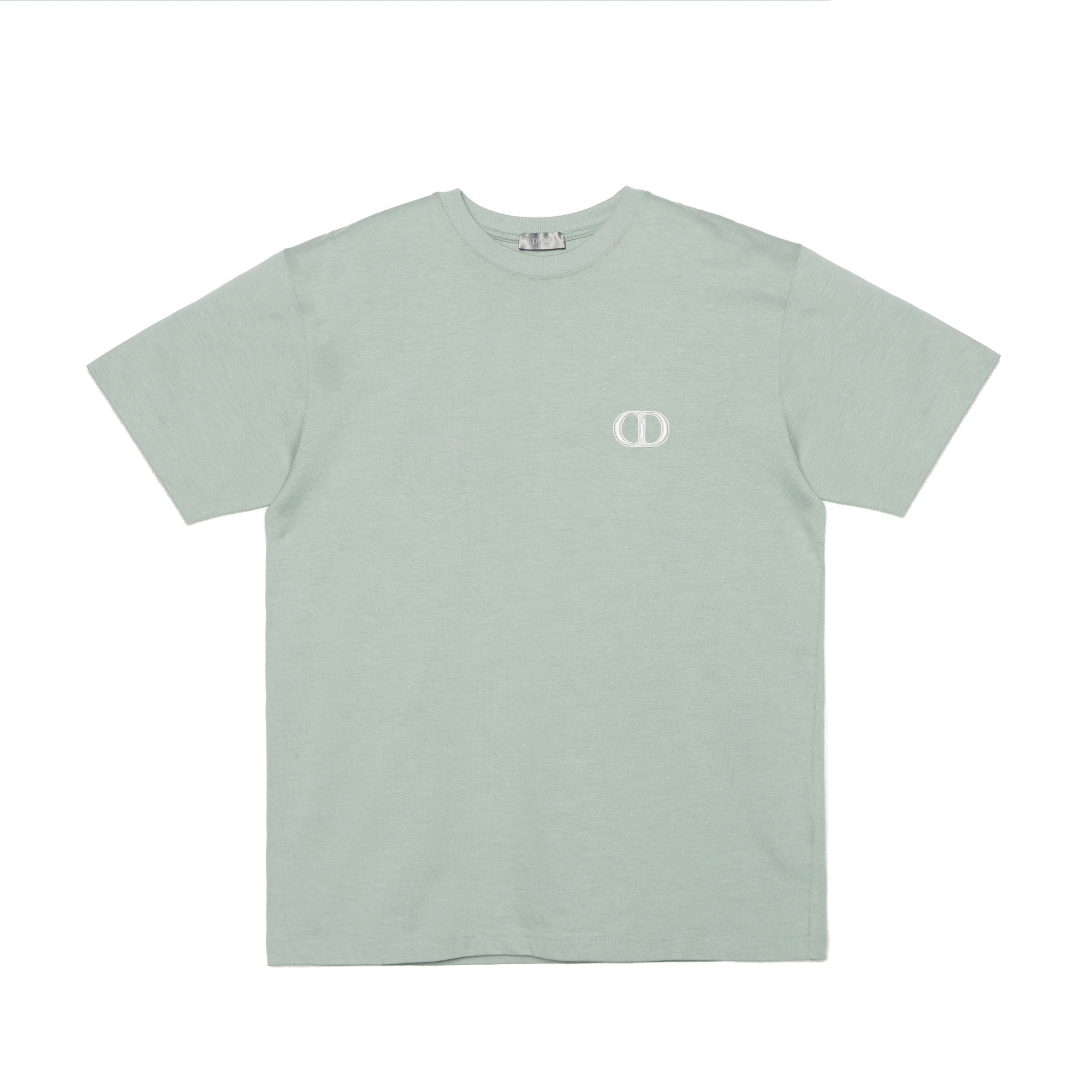 DIOR SS22  Light Green Cotton T-Shirt with CD Embroidery. 943J605A0554-C670 圖 2