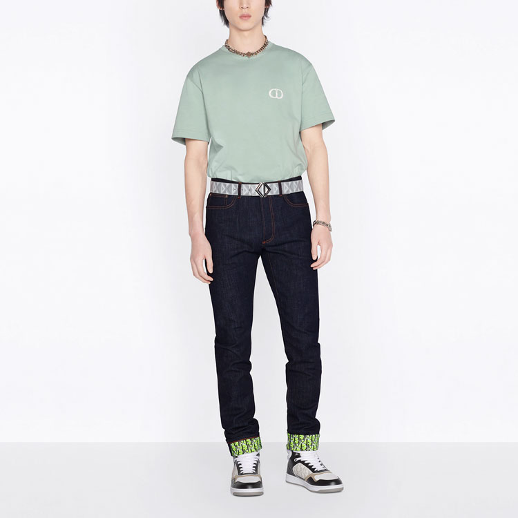DIOR SS22  Light Green Cotton T-Shirt with CD Embroidery. 943J605A0554-C670 圖 5