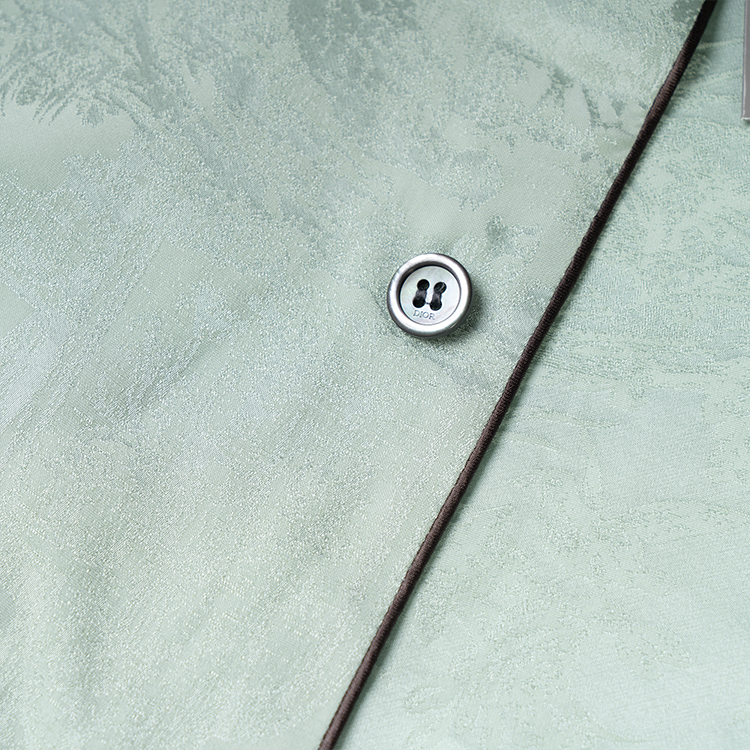 Purchase Dior SS22 Baju Longgar Jalur Butang Biru Muda Lengan Panjang. 193C538A5241-C888