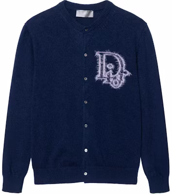 DIOR 2022春夏海军蓝单排扣提花标志毛衣 313M235AT521-C584 Buy DIOR 2022春夏海军蓝单排扣提花标志毛衣 313M235AT521-C584