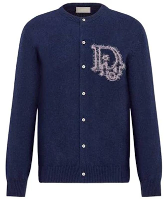 DIOR 2022春夏海军蓝单排扣提花标志毛衣 313M235AT521-C584 Order DIOR 2022春夏海军蓝单排扣提花标志毛衣 313M235AT521-C584