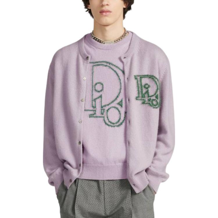 DIOR SS22  Pink Knitted Cardigan with Solid Logo Jacquard Design. 313M235AT521-C486 圖 4