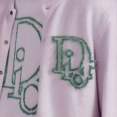Chaqueta de Punto Rosa DIOR SS22 con Diseño Jacquard de Logo Sólido. 313M235AT521-C486 Sizing Chaqueta de Punto Rosa DIOR SS22 con Diseño Jacquard de Logo Sólido. 313M235AT521-C486