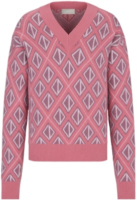DIOR SS22 Sweater Rajut Wol Pink Motif Diamond. 283M641AT067-C484 Buy DIOR SS22 Sweater Rajut Wol Pink Motif Diamond. 283M641AT067-C484