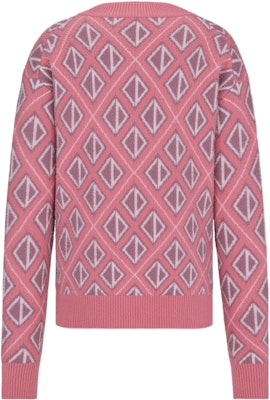 DIOR SS22 Pink Wool Knit Sweater with Diamond Pattern. 283M641AT067-C484 Lookbook DIOR SS22 Pink Wool Knit Sweater with Diamond Pattern. 283M641AT067-C484