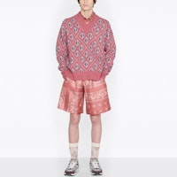 DIOR SS22 Sweater Rajut Wol Pink Motif Diamond. 283M641AT067-C484 Shop DIOR SS22 Sweater Rajut Wol Pink Motif Diamond. 283M641AT067-C484