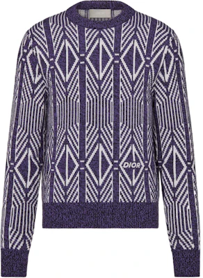 DIOR SS22 Purple Diamond Striped Crewneck Sweater Long Sleeve. 313M650AT477-C480 Buy DIOR SS22 Purple Diamond Striped Crewneck Sweater Long Sleeve. 313M650AT477-C480