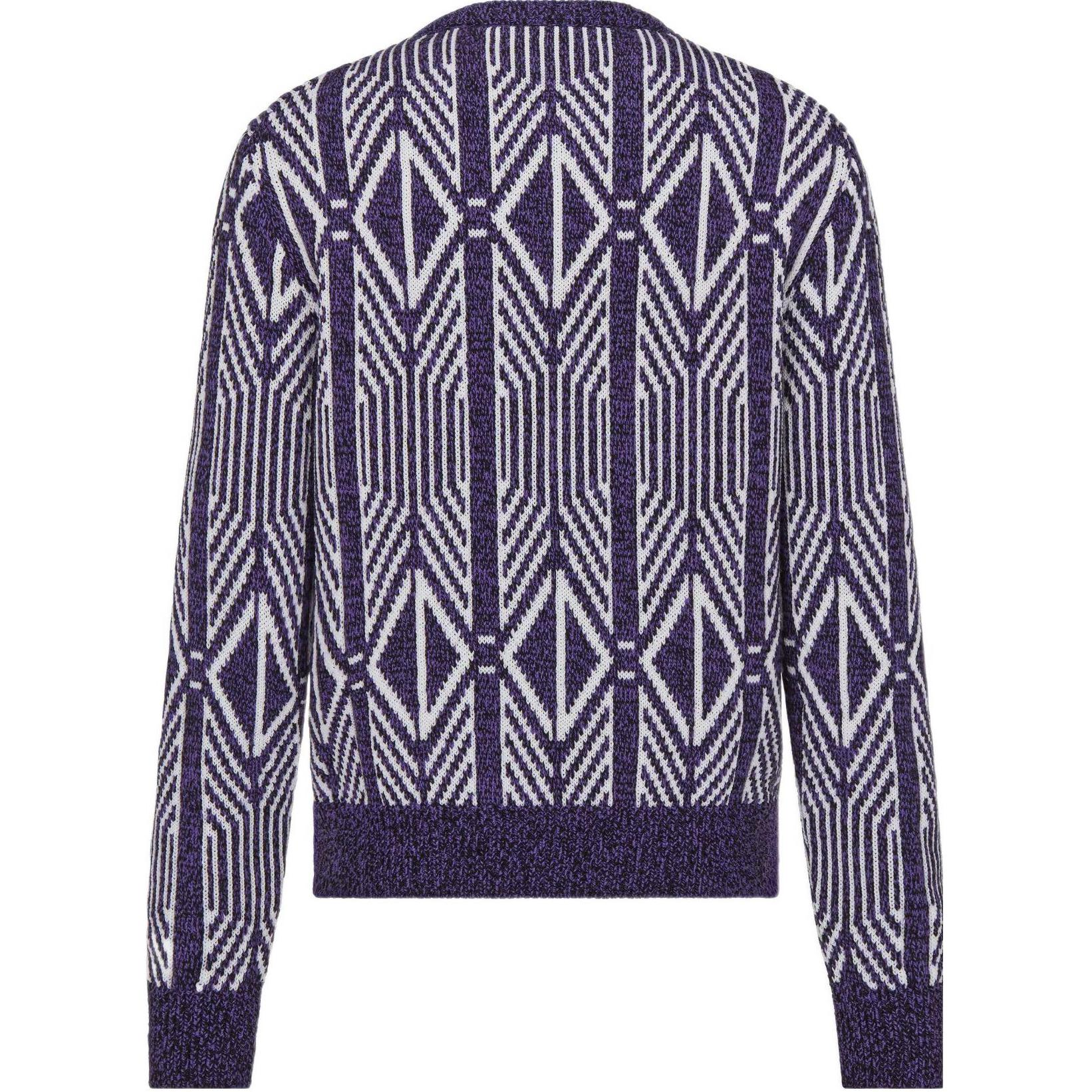Lookbook DIOR SS22  Purple Diamond Striped Crewneck Sweater Long Sleeve. 313M650AT477-C480