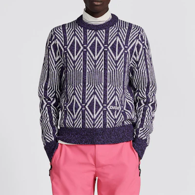 DIOR SS22 Purple Diamond Striped Crewneck Sweater Long Sleeve. 313M650AT477-C480 Shop DIOR SS22 Purple Diamond Striped Crewneck Sweater Long Sleeve. 313M650AT477-C480