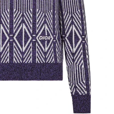 DIOR SS22 Purple Diamond Striped Crewneck Sweater Long Sleeve. 313M650AT477-C480 Sizing DIOR SS22 Purple Diamond Striped Crewneck Sweater Long Sleeve. 313M650AT477-C480