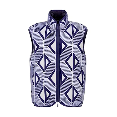 DIOR SS22 Reversible Geometric Print Vest Blue 313J430A0812-C480