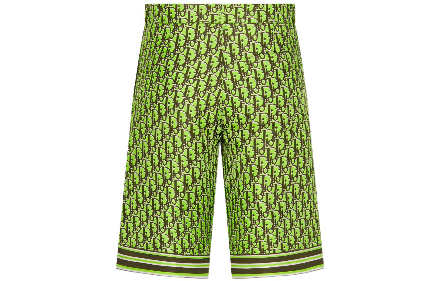 Dior SS22  Silk Twill Print Shorts Green 013C121A4751-C686