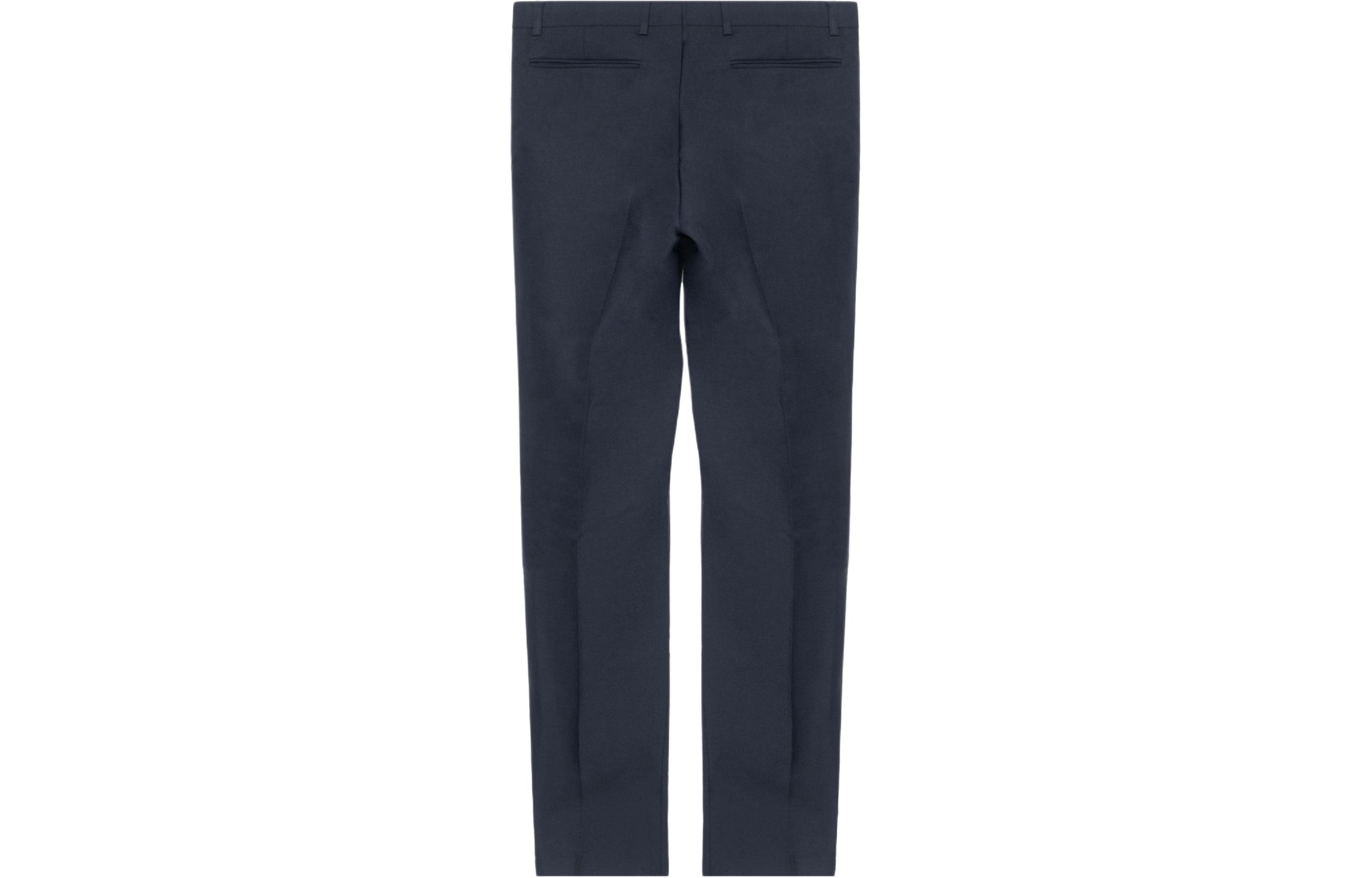 Lookbook DIOR SS22 藍色修身直筒休閒褲附側邊拉鍊口袋 013C120A5113-C542